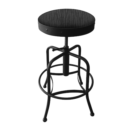 Holland Bar Stool Co Adjustable Stool, Black Wrinkle, Graph Coal Seat 910BW018